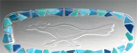 Gabriele Teich 'Roadrunner Fused Glass Serving Dish'
