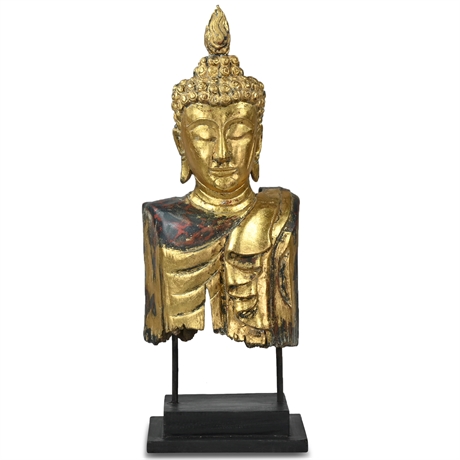 19th Century Tibetan Gilt Carved Buddha