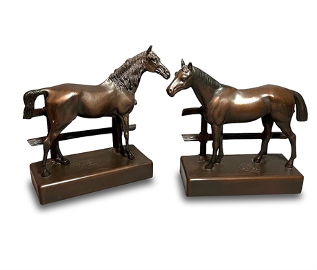 Heavy Resin Horse Bookends