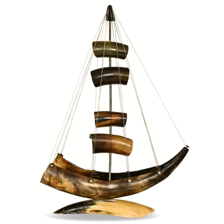 Vintage Horn Made Sailboat
