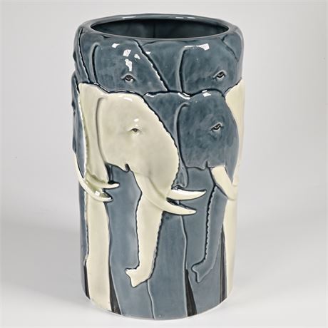 Tom Taylor Hand Painted Otagiri Japanese Elephant Vase