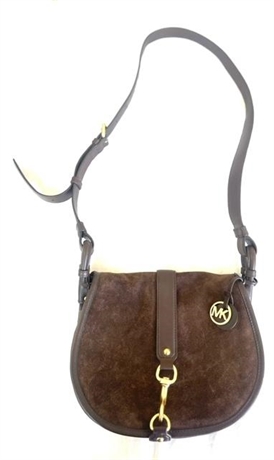 Brown Suede and Leather MICHAEL KORS Purse