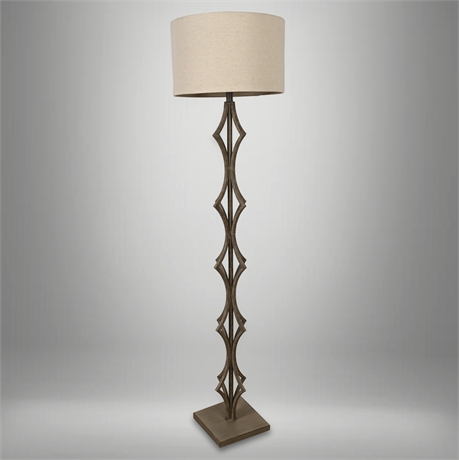 64" Sculptural Steel Floor Lamp — 3-Way Switch