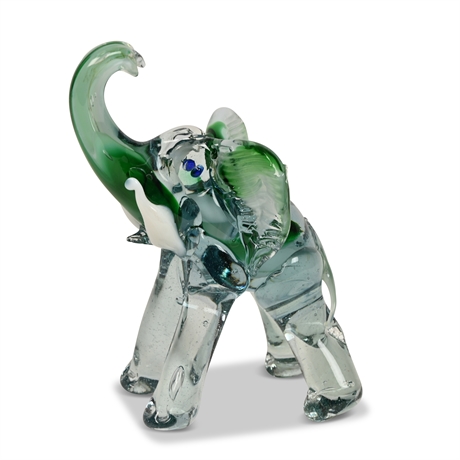 Art Glass Elephant Sculpture