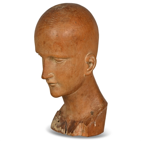 19th Century Carved Santo Bust