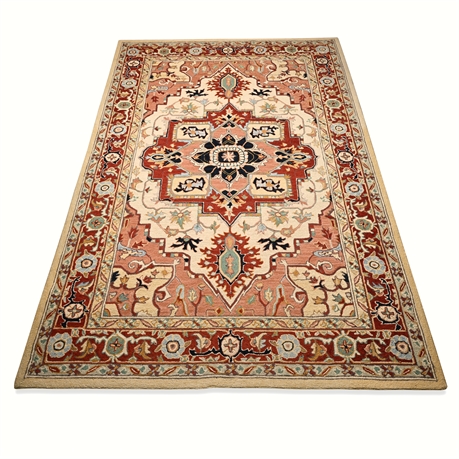 Safavieh Chelsea HK709A Wool Rug – 9' x 6', Red/Ivory, Hand-Hooked