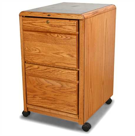 Encore® Wood Filing Cabinet with Glass Top