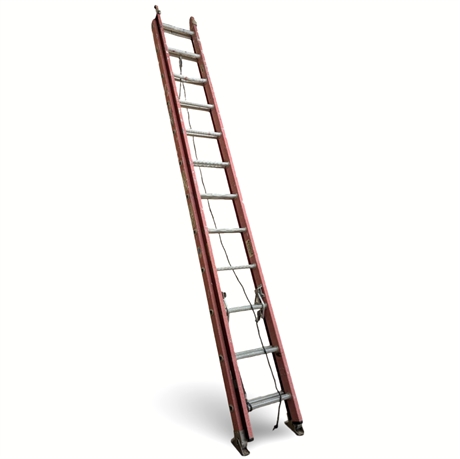 Werner Electro-Master Fiberglass Extension Ladder, 24 ft, Type IA