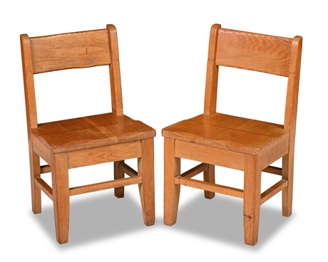 Pair Vintage / Antique Schoolhouse Chairs