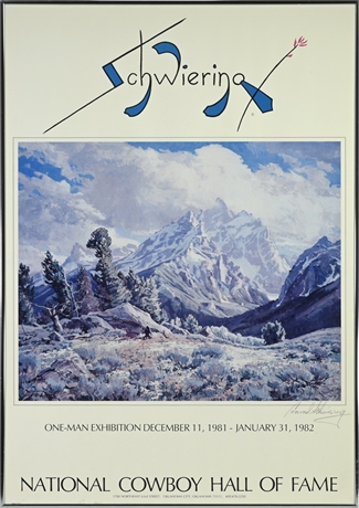 Conrad Schwiering 1982 "Cowboy Hall of Fame" Framed Poster