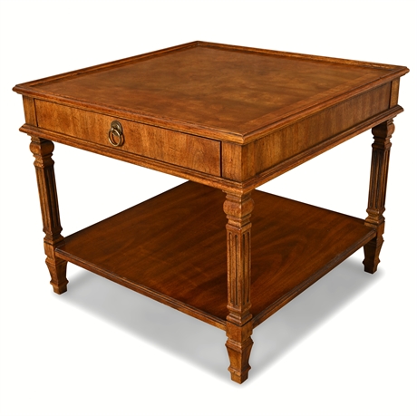 Drexel Heritage Italian Provincial Walnut Side Table 193-334 — Dovetail Joinery