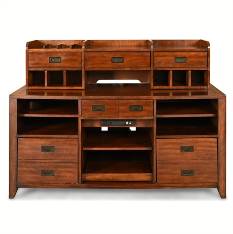 Hooker Furniture Danforth 2-Piece Credenza & Smart Hutch – Cherry Finish