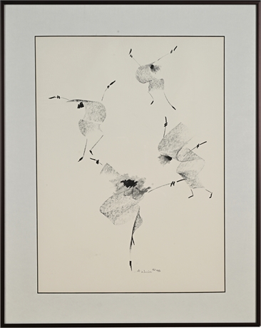 Halim 1995 Abstract Figures in Motion — Framed Under Glass