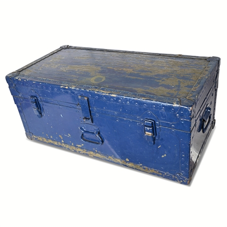 WWII U.S. Army Metal Footlocker — Stamped “J. H. GARRISON R.A. 16267041” with Re
