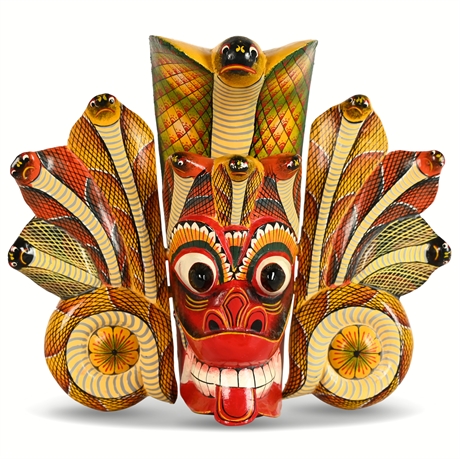 Traditional Sri Lanka Snake Devil Naga Raksha Mask