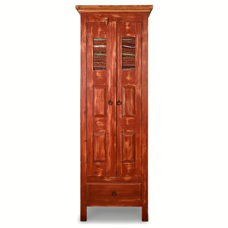 Mexican Pine Trastero Cupboard w/ Cedar Twig Doors – Hand-Painted