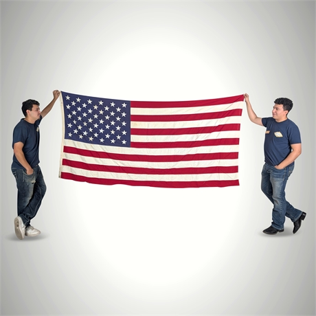 Valley Forge "Best" 50-Star Cotton Bunting American Flag — Appliquéd Stars