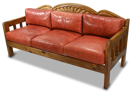 Santa Fe Carved Leather Sofa