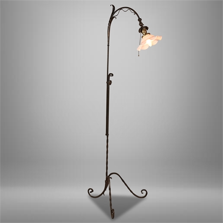 Early 20th Century Wrought Iron Floor Lamp