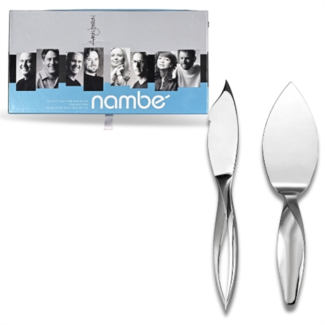 Nambé Arrondi Cake Knife & Server Set – 18/10 Stainless Steel