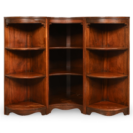 Antique Mahogany Modular Corner Shelving Unit – 3-Section Design