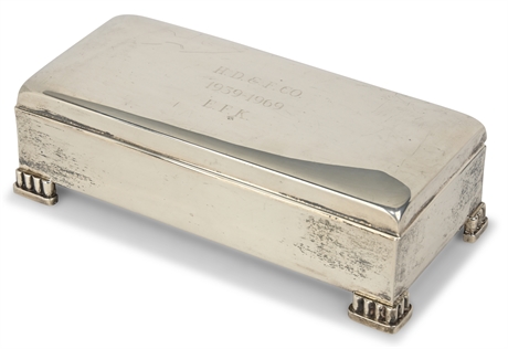 Sterling Silver Poole Cigarette Box, 597g