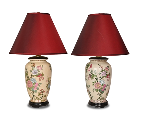 Pair Asian Themed Lamps