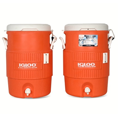 (2) Igloo 400‑Series 5‑Gallon Industrial Beverage Cooler – OSHA Safe
