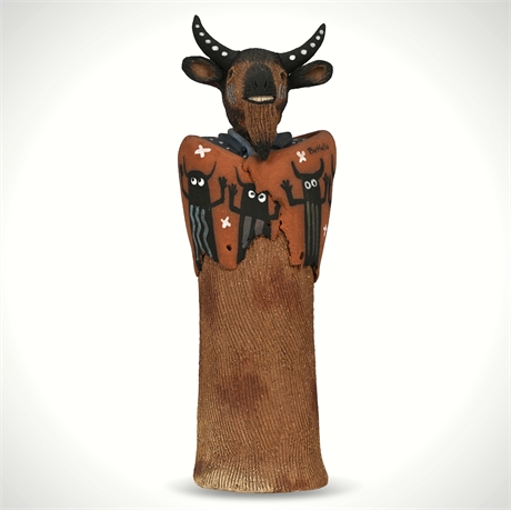 Susi Nagoda-Bergquist “Buffalo Man” Ceramic Sculpture – Signed 2002