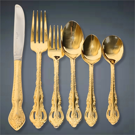 Wallace "Golden Countess" Flatware & Serving Set Service for 16