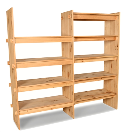 90's Solid Wood Modular Shelving System