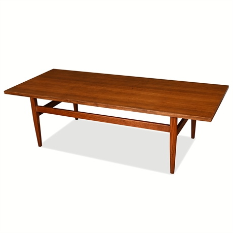 Mid-Century Modern Solid Wood Coffee Table — 50" Length