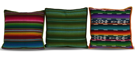 (3) Serape Style Accent Pillows