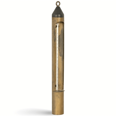 Vintage Brass Moeller Thermometer.