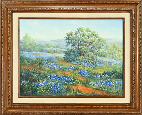 Mary Zirkel 'Blue Hillside' Oil on Canvas