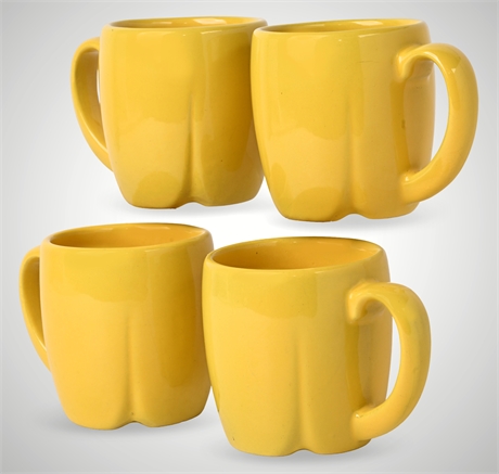 Frankoma CG Bell Pepper Mugs & Yellow Pottery – Set of 8