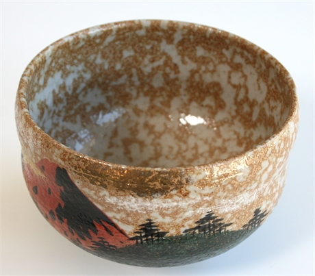 Japanese Tea Bowl with Scene