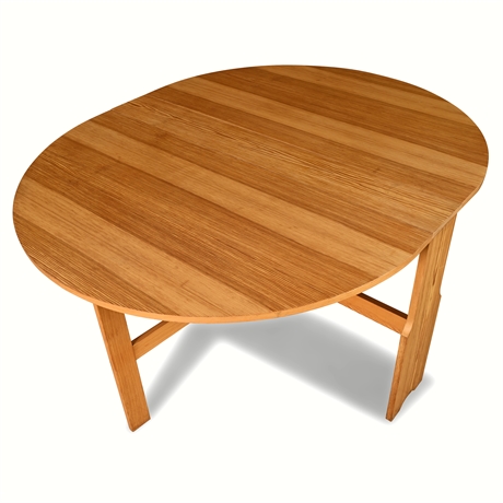 Mid-Century Pine Gateleg Drop-Leaf Dining Table — 57" Oval Top