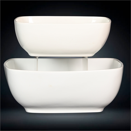 Pair Ceramic Square Serving Bowls