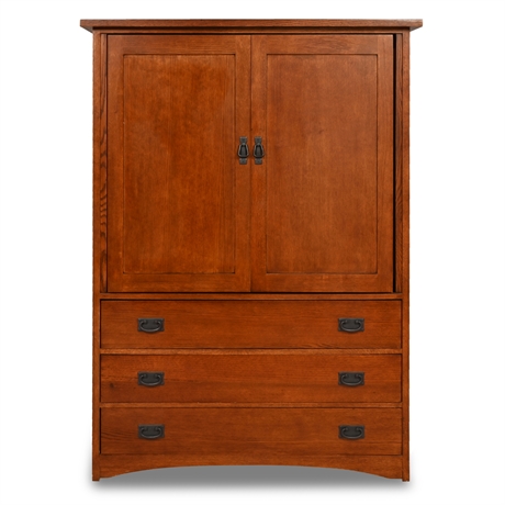 Mission Oak Armoire by Cushwood
