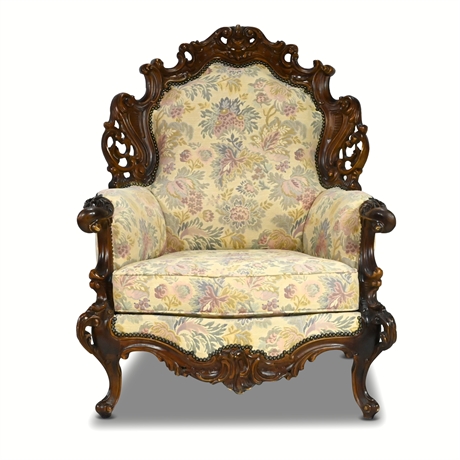 Antique Renaissance Revival Carved Arm Chair
