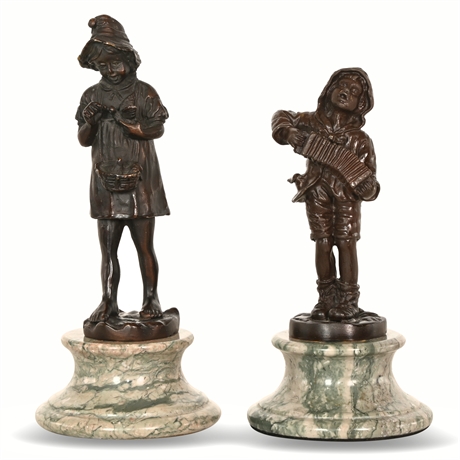 Pair of Early 20th-Century Bronze Statuettes