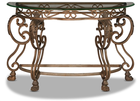 Iron Demilune Console or Entry Table