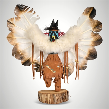Joann Cayaditto Signed Navajo Eagle Kachina (Kwahu) — Spread-Wing Figure