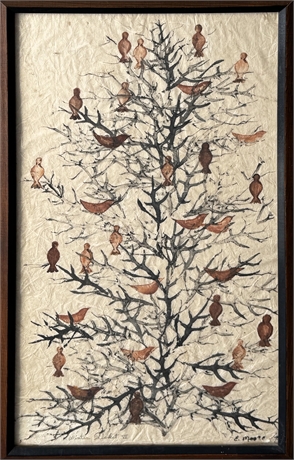“Winter Thicket VI” by Edra Moore, Framed Art