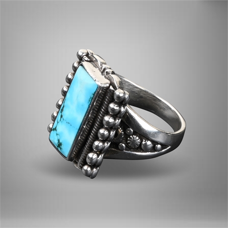 Durango Sterling Turquoise Ring Size 10
