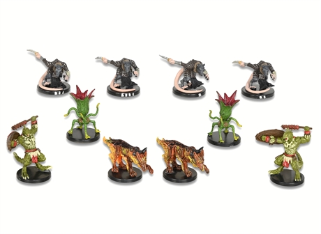 D&D WizKids 10-Piece Miniature Lot - Wererats, Lizardfolk, Mind Fronds & More!