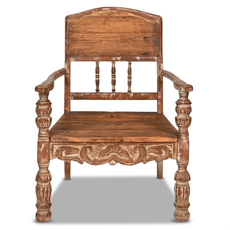 Rustic Carved Armchair