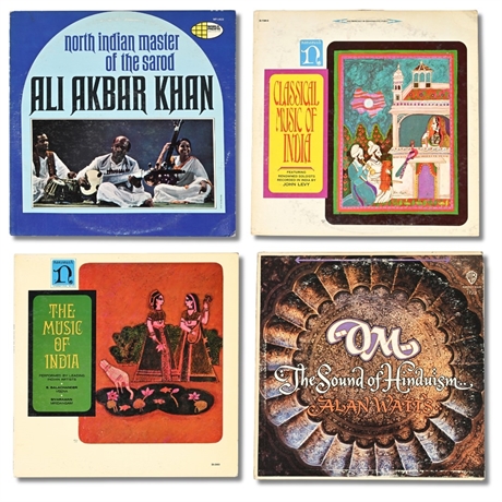 Lot of 4 Indian Classical & Spiritual LPs – Watts, Khan, Nonesuch Series