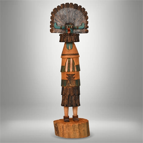 Ronald Shroulote Signed Hopi Salako (Shalako) Kachina – Hand-Carved Rain Spirit,